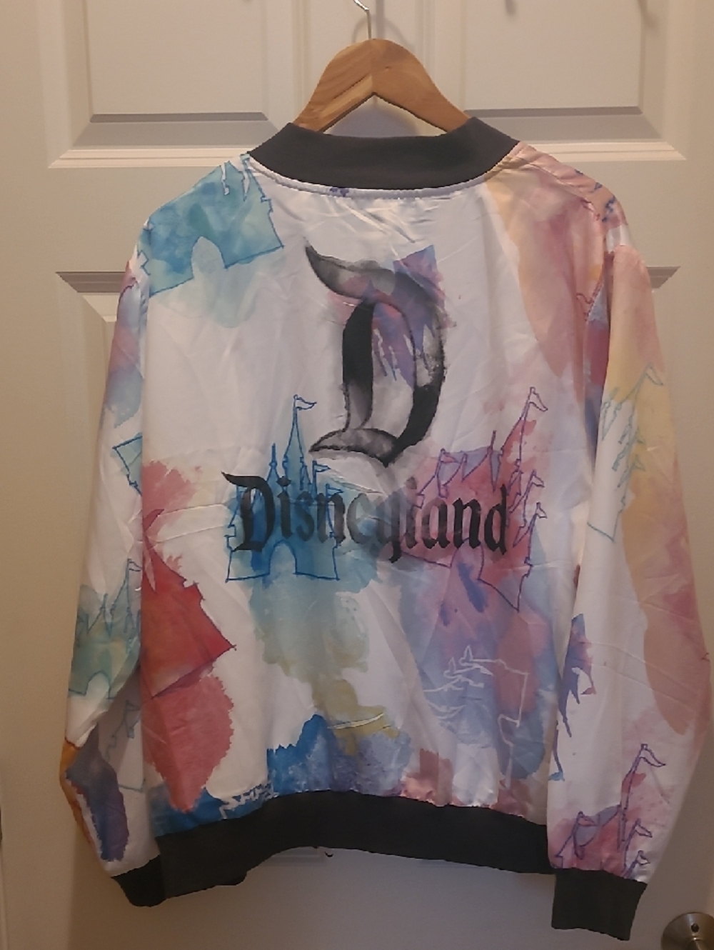 Disneyland Zip-Up Watercolor Bomber Jacket Size 1X